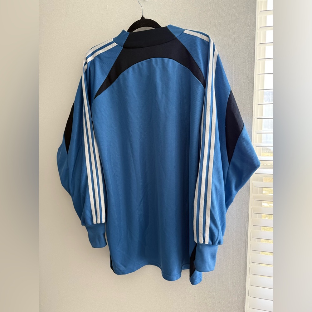 Adidas Men Blue White Black LongSleeve Goal Keeper Goalie Soccer Jersey Shirt XL - Picture 10 of 10